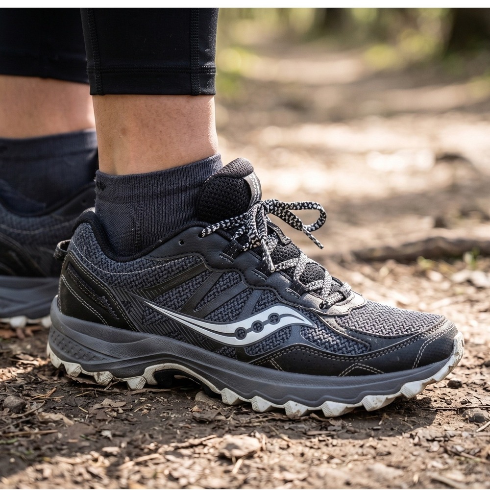 Saucony Excursion TR14 Womens Size 9.5 Black Gray Trail Running Shoes S10392-11